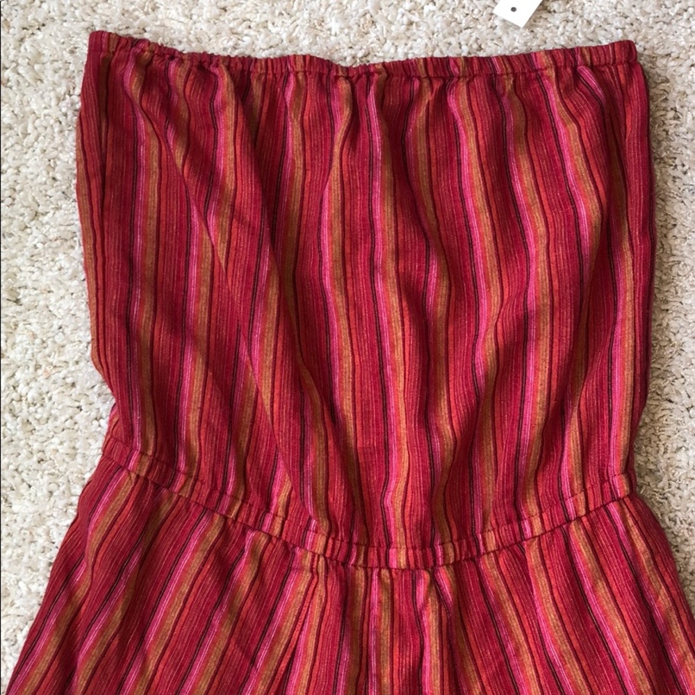Anthropologie Drew red magenta striped jumpsuit - Picture 4 of 10